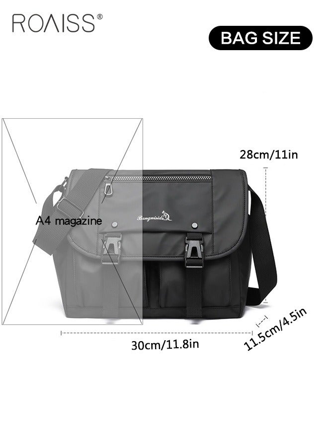 Waterproof Multifunctional Shoulder Bag For Men, Daily Versatile Outdoor Sports Travel Leisure Bag Business Adjustable Shoulder Strap Computer Bag