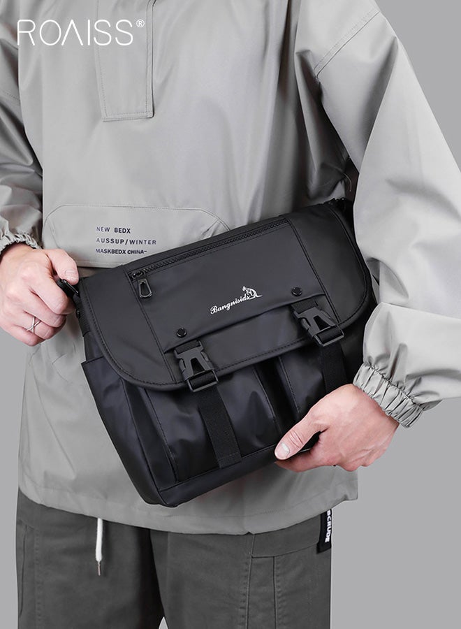 Waterproof Multifunctional Shoulder Bag For Men, Daily Versatile Outdoor Sports Travel Leisure Bag Business Adjustable Shoulder Strap Computer Bag