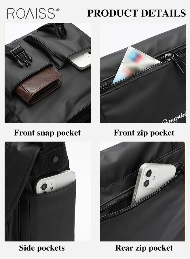 Waterproof Multifunctional Shoulder Bag For Men, Daily Versatile Outdoor Sports Travel Leisure Bag Business Adjustable Shoulder Strap Computer Bag