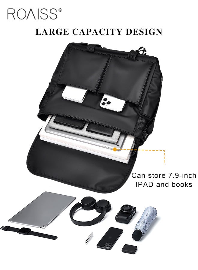 Waterproof Multifunctional Shoulder Bag For Men, Daily Versatile Outdoor Sports Travel Leisure Bag Business Adjustable Shoulder Strap Computer Bag