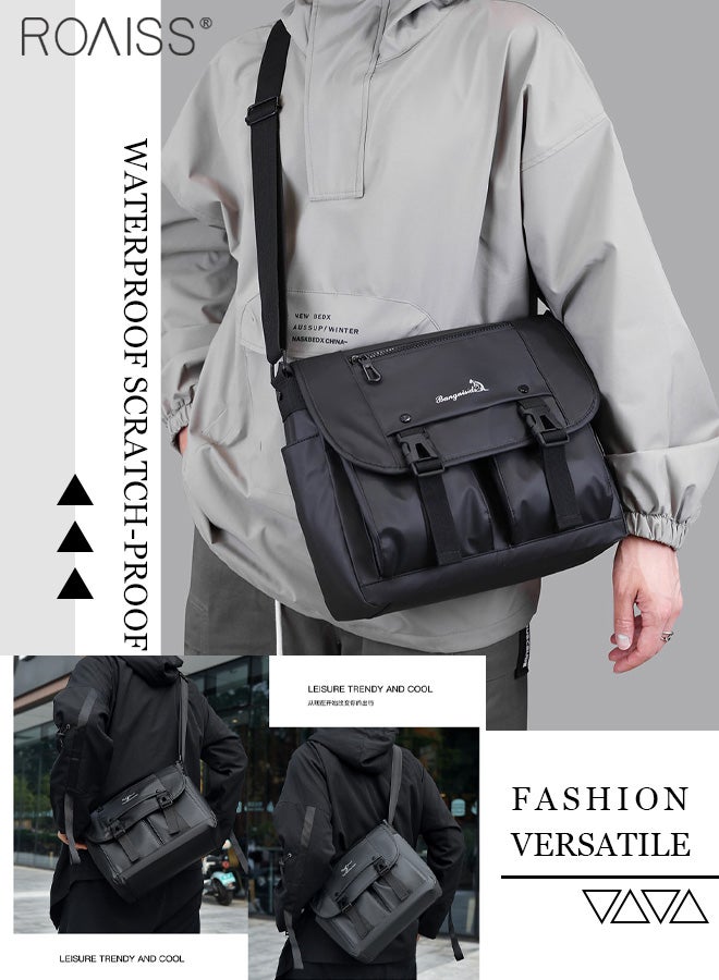 Waterproof Multifunctional Shoulder Bag For Men, Daily Versatile Outdoor Sports Travel Leisure Bag Business Adjustable Shoulder Strap Computer Bag