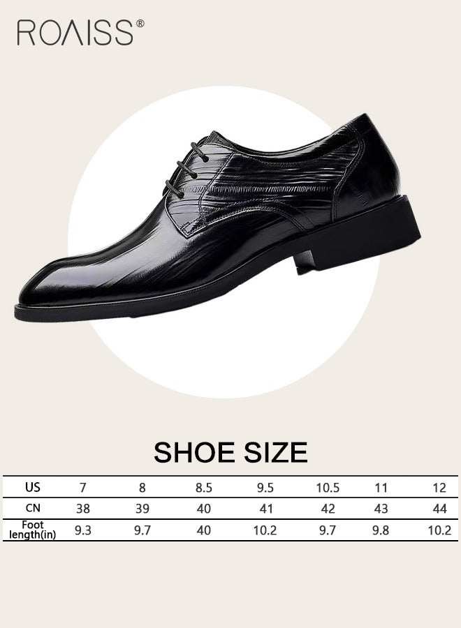 Business Formal Leather Shoes Men'S Professional Formal Occasion British Shoes Waterproof Leather Pointed Toe Drawstring Buckle Shallow Shoes