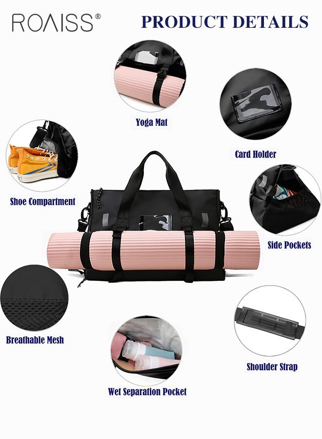 Large Capacity Travel Fitness Bag Independent Shoe Compartment Dry Wet Separation Sports Bag Adjustable And Detachable Shoulder Strap Luggage Bag