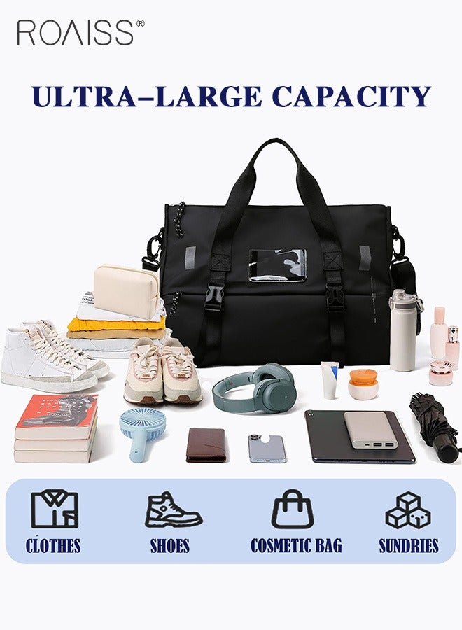 Large Capacity Travel Fitness Bag Independent Shoe Compartment Dry Wet Separation Sports Bag Adjustable And Detachable Shoulder Strap Luggage Bag