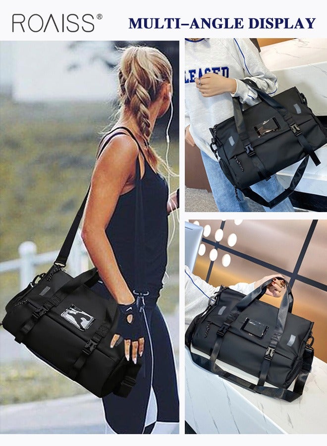 Large Capacity Travel Fitness Bag Independent Shoe Compartment Dry Wet Separation Sports Bag Adjustable And Detachable Shoulder Strap Luggage Bag