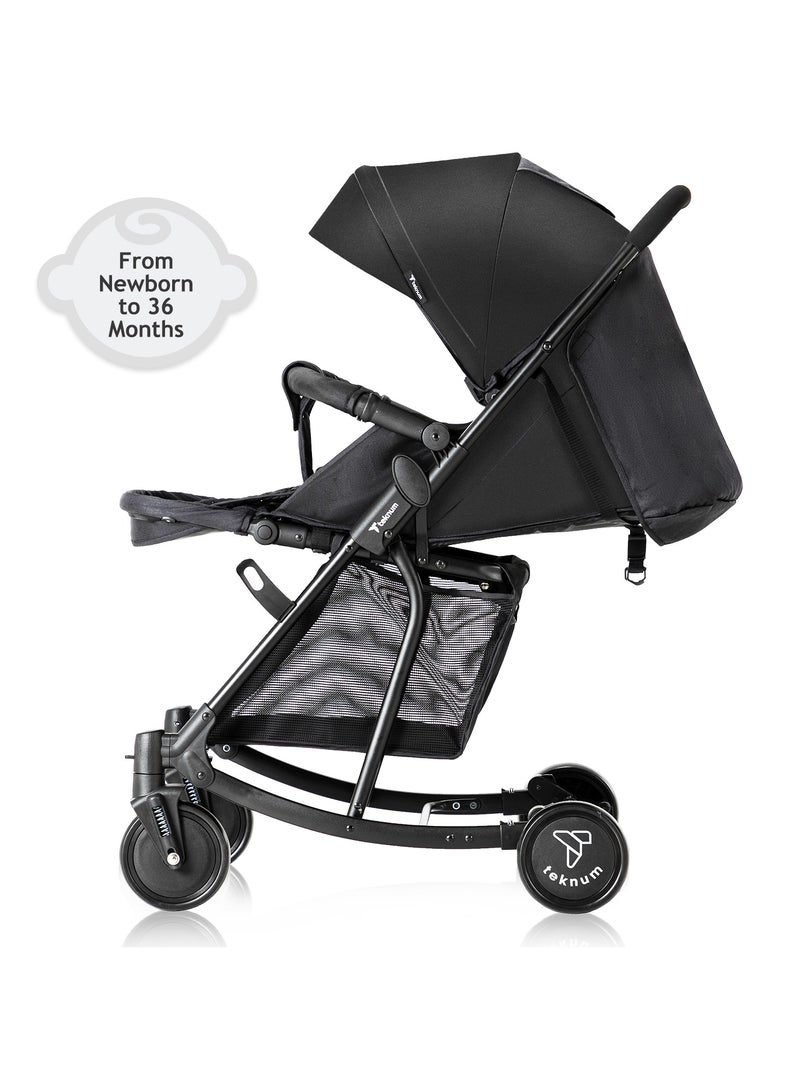 Teknum Stroller With Rocker with Blue Fashion Diaper tote Bag- Black