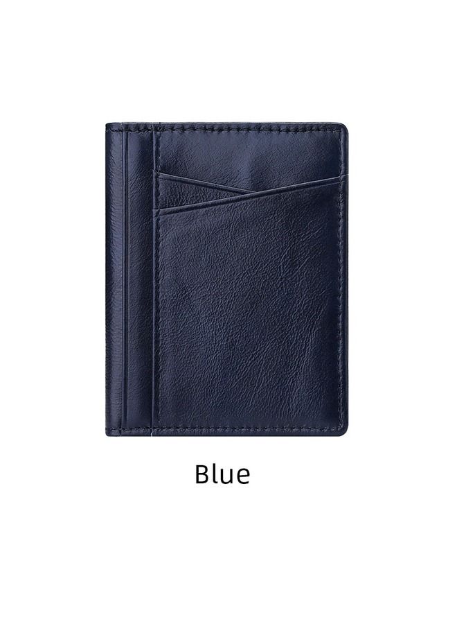 Men Minimalist Slim Card Holder Genuine Leather Card Wallet Slim Line Thin Mini Small Rfid Passport Id Card Holder Male