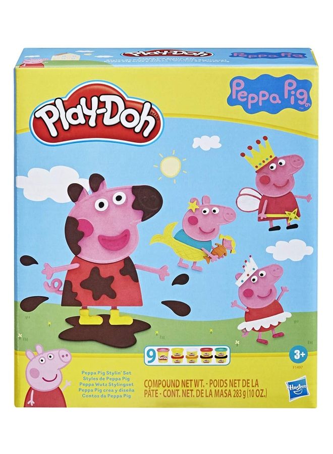 Play-Doh Peppa  Stylin' Set, Peppa  Playset with 9 Play-Doh Cans and 11 Tools, Peppa  Toys for 3 Year Old Girls and Boys and Up