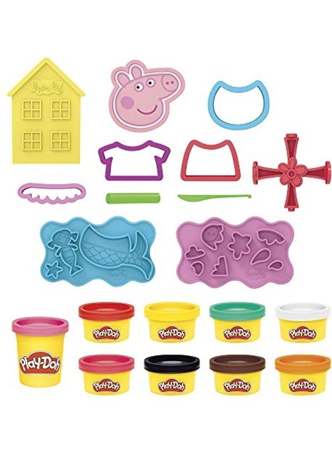 Play-Doh Peppa  Stylin' Set, Peppa  Playset with 9 Play-Doh Cans and 11 Tools, Peppa  Toys for 3 Year Old Girls and Boys and Up