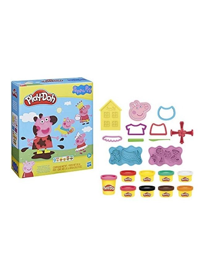 Play-Doh Peppa  Stylin' Set, Peppa  Playset with 9 Play-Doh Cans and 11 Tools, Peppa  Toys for 3 Year Old Girls and Boys and Up