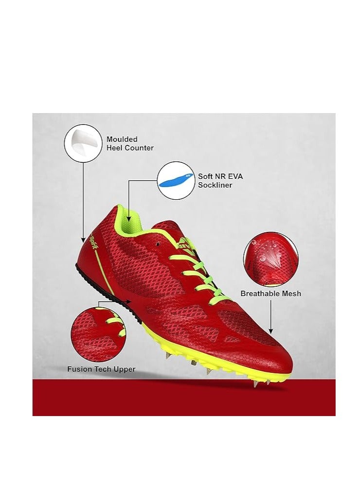 Running Spikes Spirit Track And Field Shoes | Size : 11UK / 12US / 45EU | Lace Up | Material : Rubber,Mesh,EVA | Lightweight