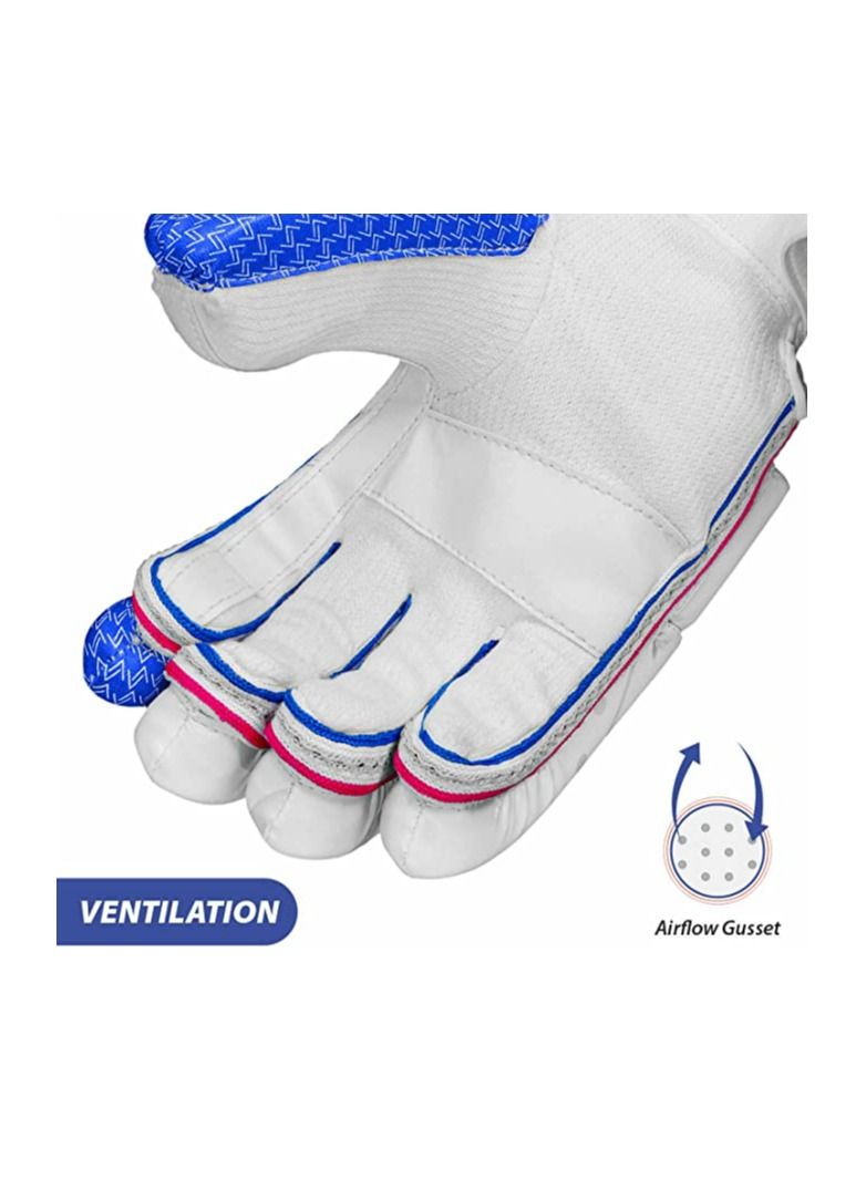 Intense Force Leather Cricket Batting Gloves | Size: Men RH | Material: PU & Ultra-Light Foam | For Advance | Lightweight & Breathable | Superior Supple Leather Palm