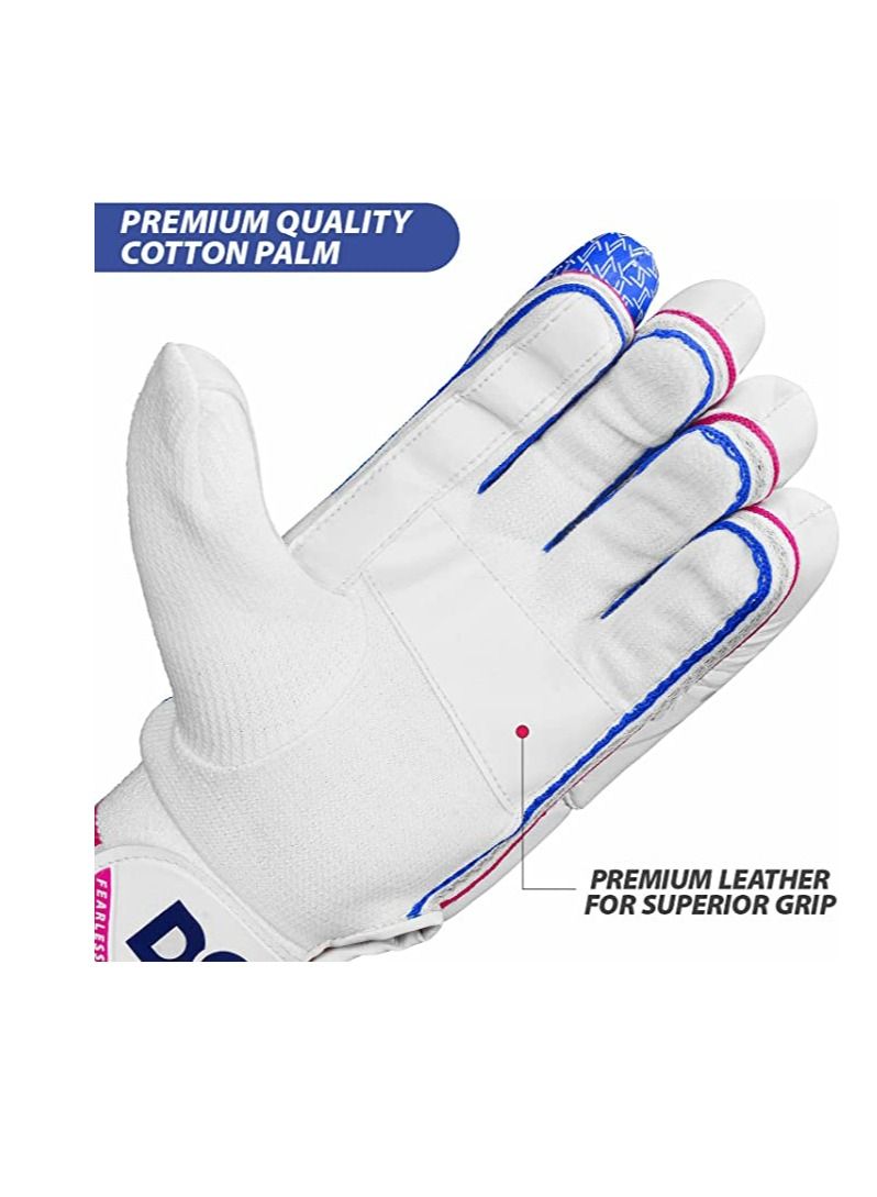 Intense Force Leather Cricket Batting Gloves | Size: Men RH | Material: PU & Ultra-Light Foam | For Advance | Lightweight & Breathable | Superior Supple Leather Palm