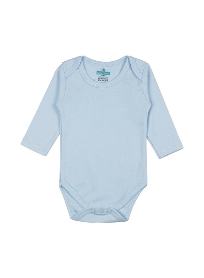100% Super Combed Cotton, Long Sleeves Romper/Bodysuit, For New Born To 24Months, Set Of 6 - Blue, Orange, Brown, Pink, Lemon, White