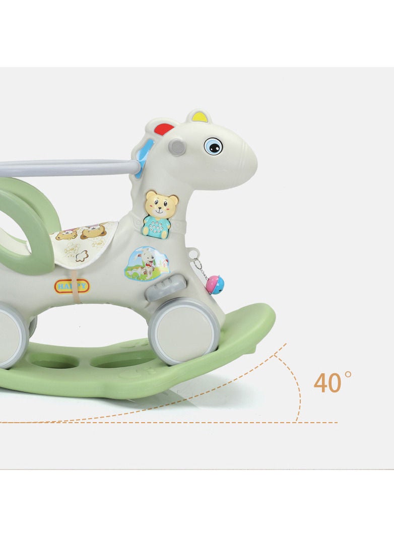 Rocking Horse 3 IN 1 Baby Rocking Horse Ride On Toys for Toddler 1-6 Years Balance Bike Toys for Balance Bike with 4 Silence Wheels with Sunshade