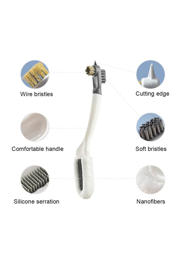 SYOSI Double-Headed Shoes Cleaning Shoe Brush, Multifunctional Shoe Cleaner Brush for Sneakers Leather Boots Shoes