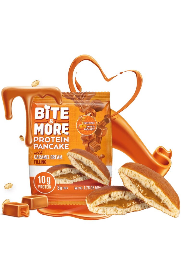 Bite & More Protein Pancake Caramel Cream Flavor 50g Pack of 12