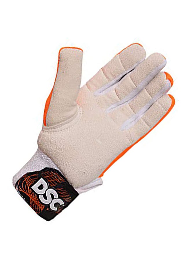 1501810 Pro Chamios Leather Cricket Wicket Keeping Inner Gloves for Youth | Leather Palm Gloves | Faster Sweat Absorbtion | Comfort Fit | Kit for Men and Boys | Multicolor