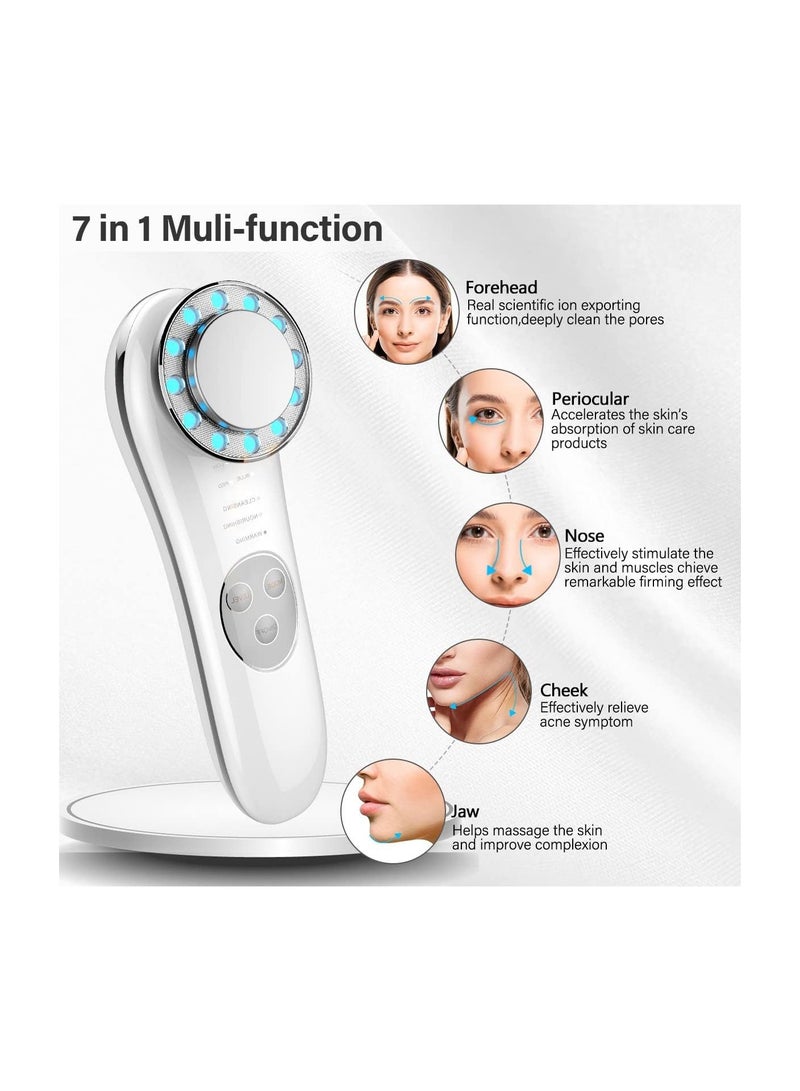 Facial Massager, 7 in 1 Skin Care Tools, Facial Machine Skin Care for Face Neck, Face Lifting Machine, Galvanic Facial Machine, Face Tightening Machine, for Skin High Frequency Facial Machine