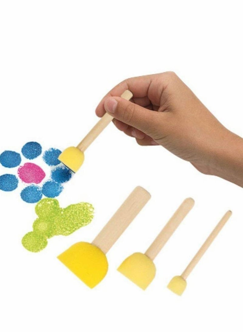 Assorted Round Paint Foam Set Painting Tools Set, Sponge Brush for Kids Crafts and DIY, Stippler Stencil Brush, Arts Supplies