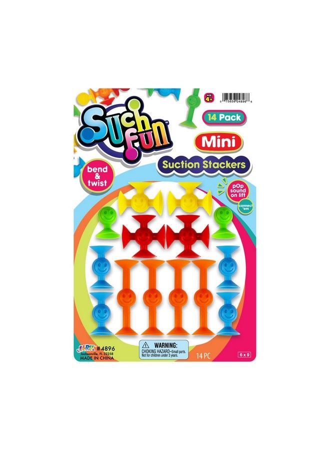 Such Fun Mini Suction Stackers (1 Pack 14 Units Per Pack) Fun Connect Suction Cup Suckers. Kids Shower Bath Toys. Stem Educational Learning Autism Sensory Toys. Stocking Stuffers Kids. 48961