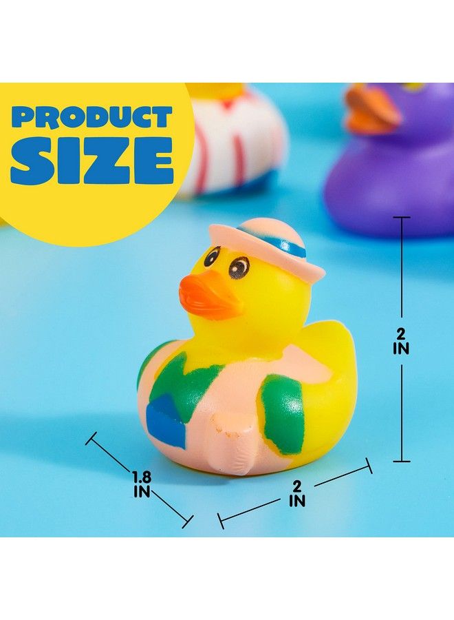 30 Pcs Rubber Ducks Assortment Mini Rubber Duckie Toys With Mesh Carry Bag For Kids Baby Bath Shower Toys Birthday Gifts Summer Beach Pool Activity Carnival Holiday Party Favors