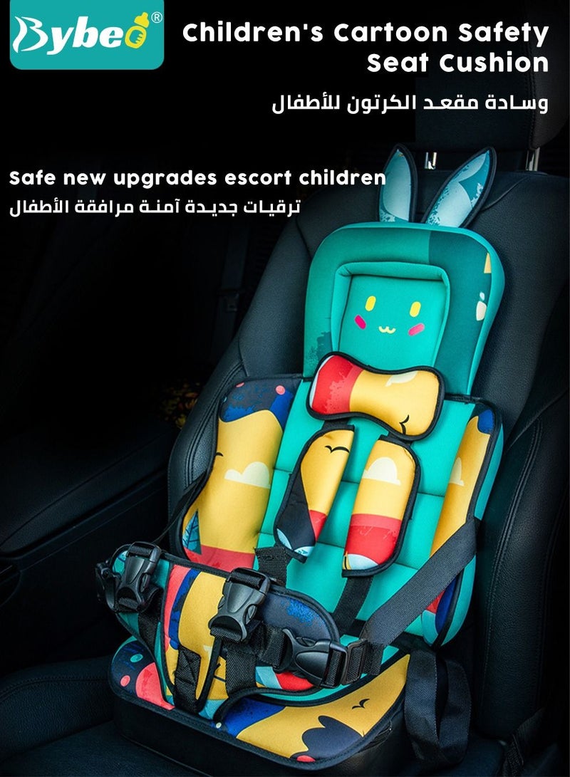 Auto Child Safety Seat Simple Car Portable Seat Belt, Foldable Car Seat Protection Travel Accessories for Kids 0-12, Car Seat Liner for Toddlers 3-5