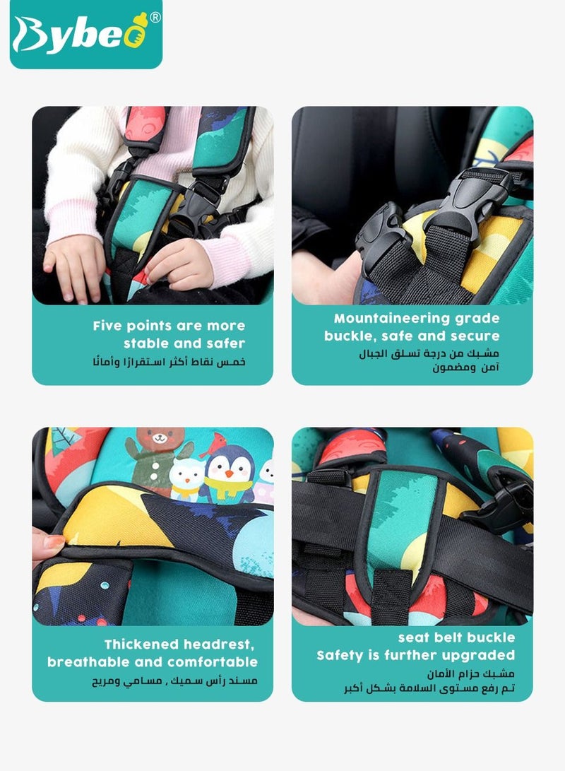 Auto Child Safety Seat Simple Car Portable Seat Belt, Foldable Car Seat Protection Travel Accessories for Kids 0-12, Car Seat Liner for Toddlers 3-5