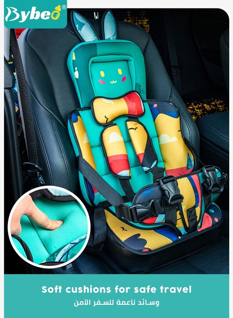 Auto Child Safety Seat Simple Car Portable Seat Belt, Foldable Car Seat Protection Travel Accessories for Kids 0-12, Car Seat Liner for Toddlers 3-5