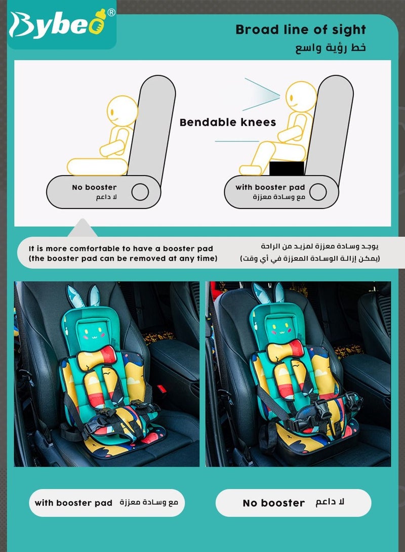 Auto Child Safety Seat Simple Car Portable Seat Belt, Foldable Car Seat Protection Travel Accessories for Kids 0-12, Car Seat Liner for Toddlers 3-5