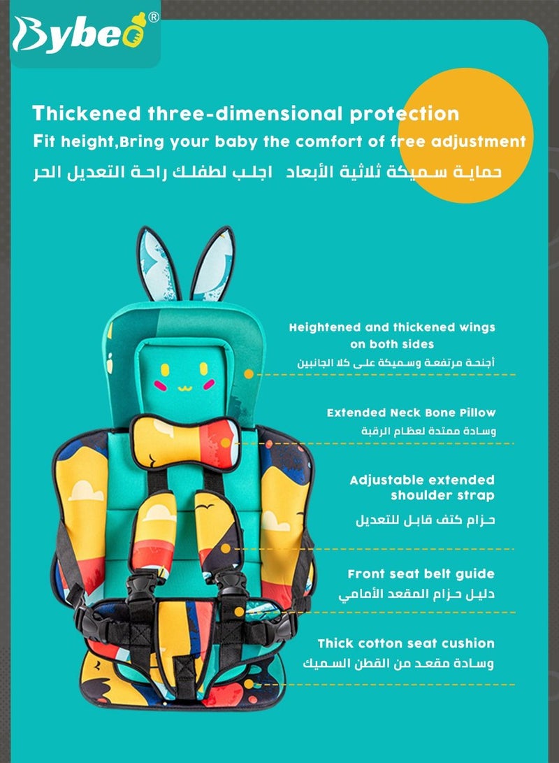 Auto Child Safety Seat Simple Car Portable Seat Belt, Foldable Car Seat Protection Travel Accessories for Kids 0-12, Car Seat Liner for Toddlers 3-5