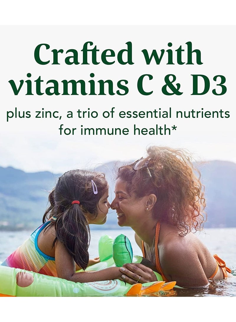 Daily Immune Support with Vitamins C & D3, Zinc & Astragalus Root Dietary Supplement - 60 Tablets / 60 Servings