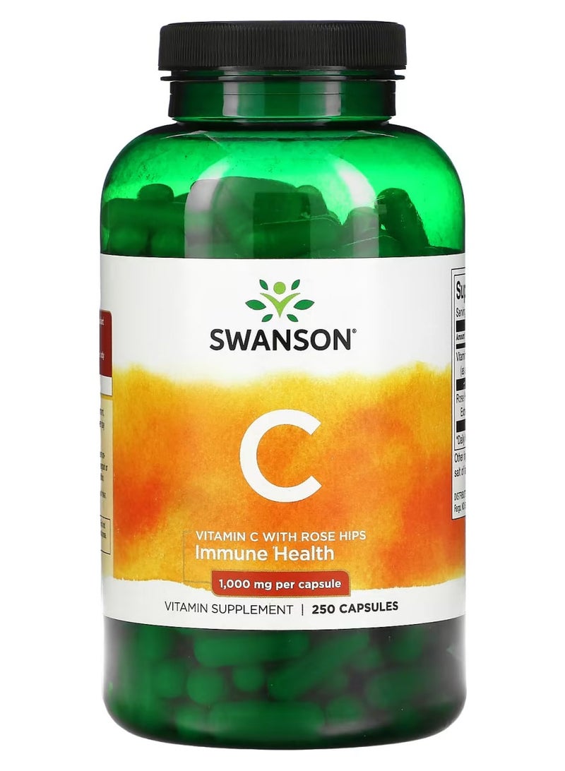 Vitamin C with Rose Hips, 1,000 mg, 250 Capsules