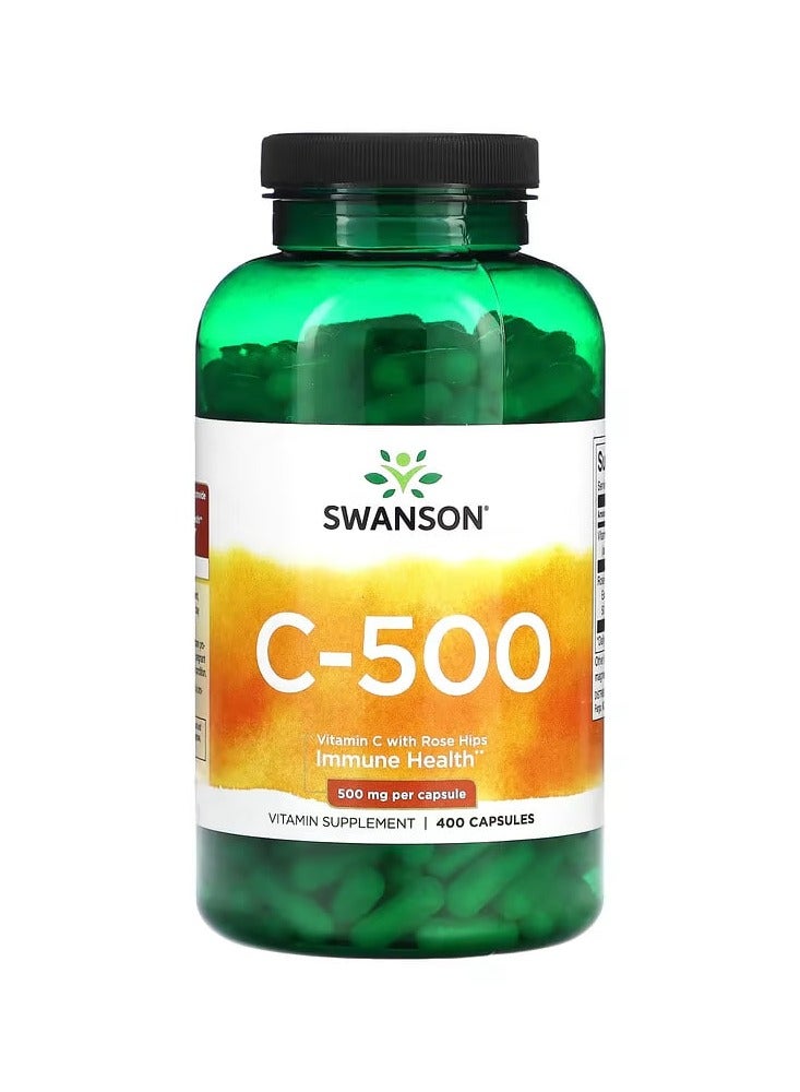 C-500, Vitamin C with Rose Hips, 500 mg, 400 Capsules