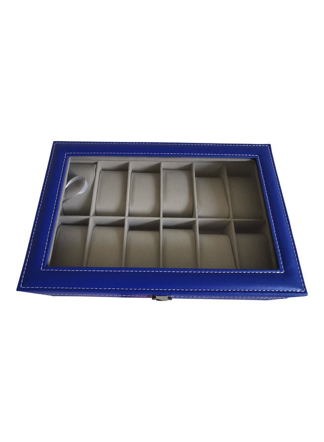 unisex 12 Grids PU Leather Watch Display Storage Boxes