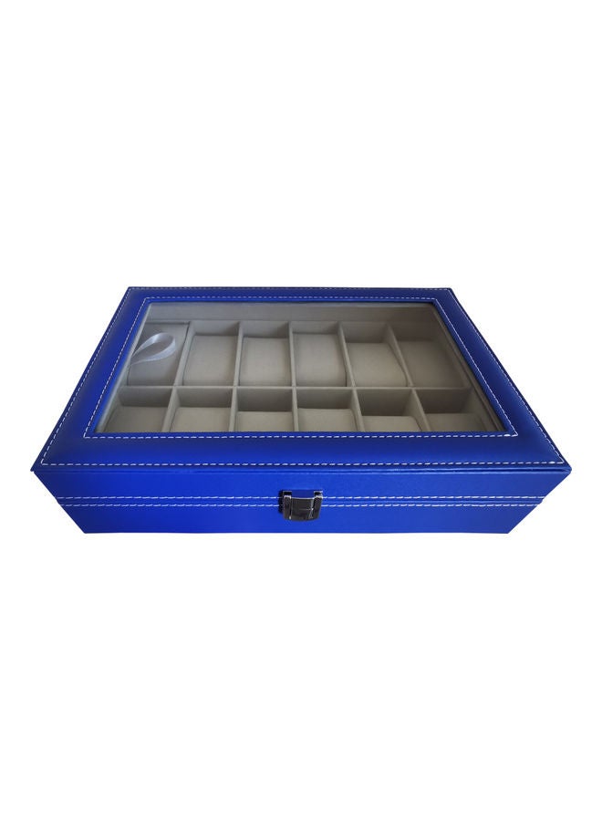 unisex 12 Grids PU Leather Watch Display Storage Boxes