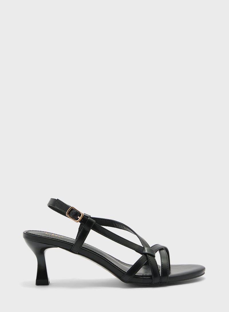 Front Cross Strap Slingback Sandal