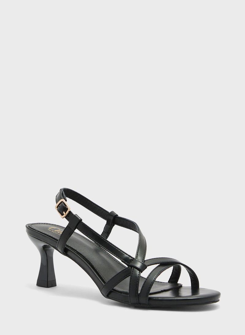 Front Cross Strap Slingback Sandal