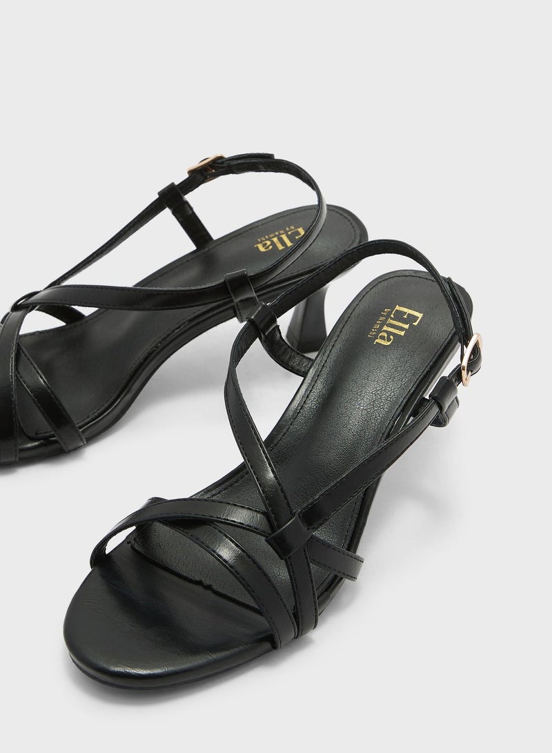 Front Cross Strap Slingback Sandal