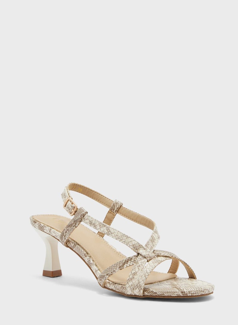 Front Cross Strap Slingback Sandal