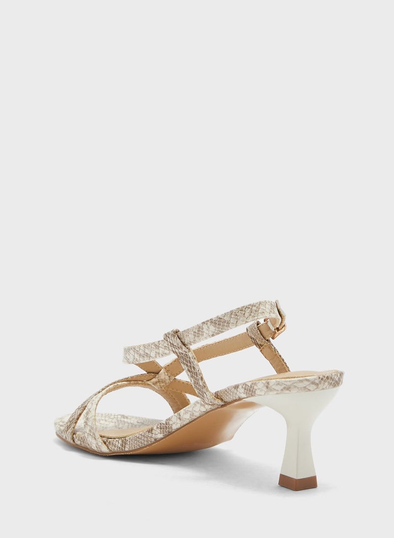 Front Cross Strap Slingback Sandal