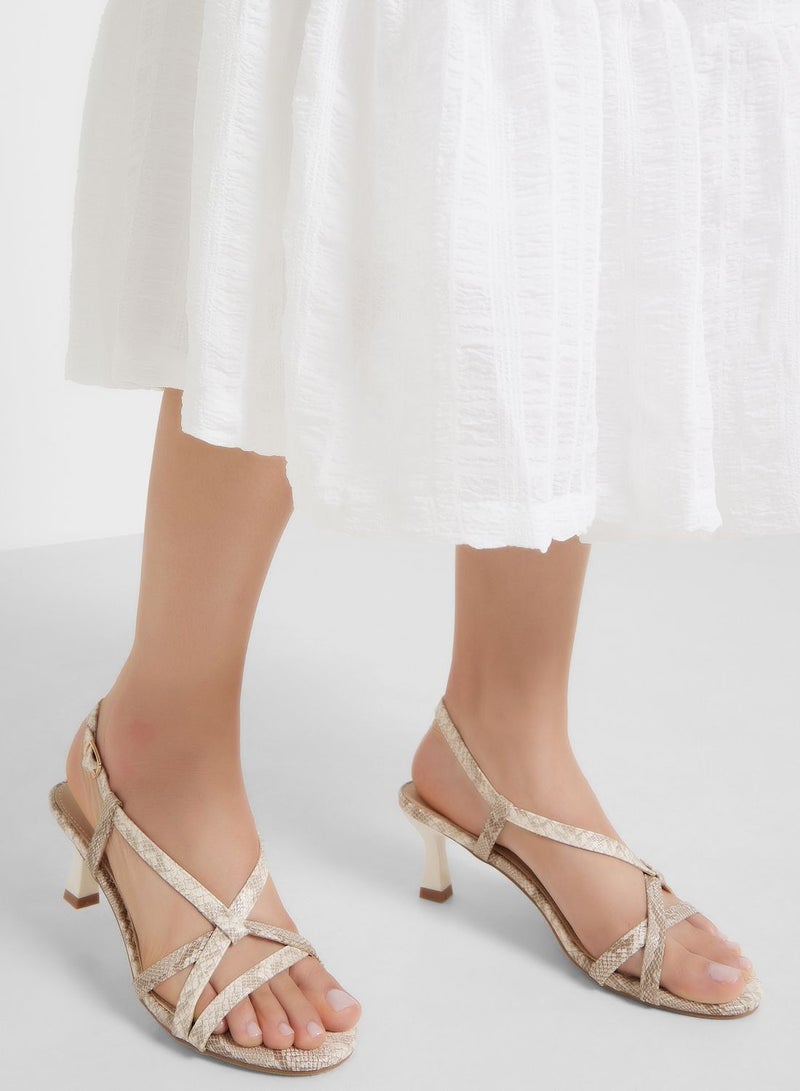 Front Cross Strap Slingback Sandal