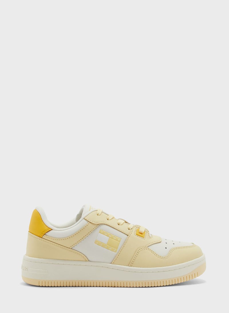 Retro Basket Tonal Logo Low Top Sneakers