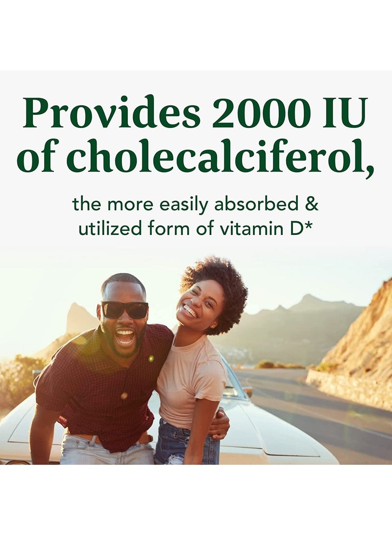Vitamin D3 2000 IU, 50 mcg Immune And Bone Support Supplement With Vitamin D3 - 90 Tablets