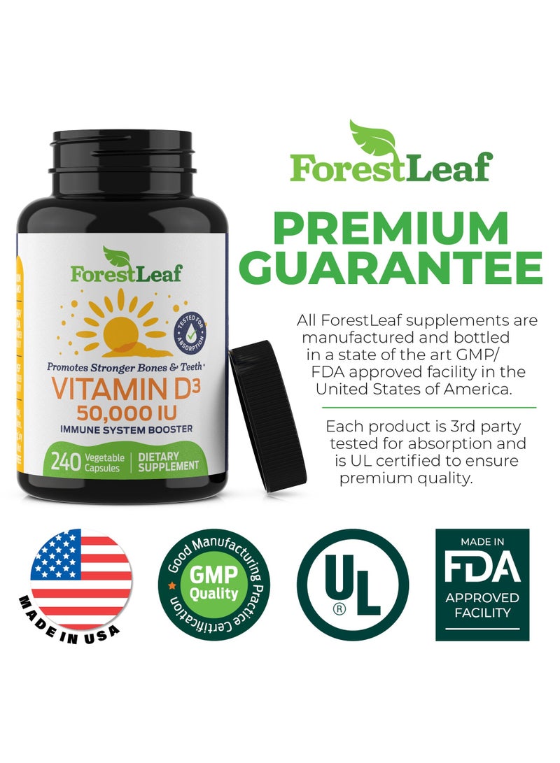 Vitamin D3 1,250 mcg (50,000 IU) 240 Vegetable