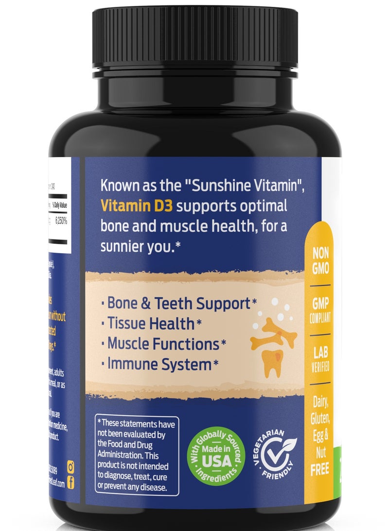 Vitamin D3 1,250 mcg (50,000 IU) 240 Vegetable