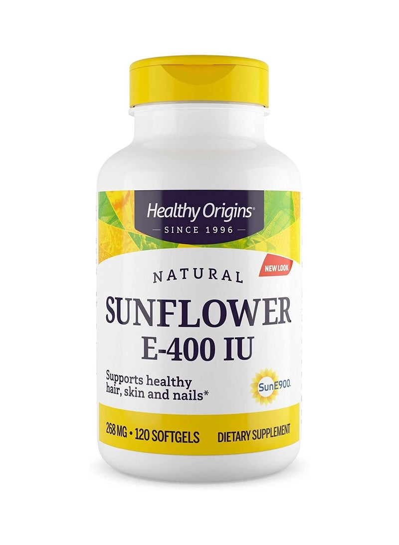 Vitamin E, 400 IU Sunflower (Sun E 900) - Vitamin E Supplement - Hair, Skin & Nails Vitamins - Non-GMO & Gluten-Free Supplement - 120 Softgels