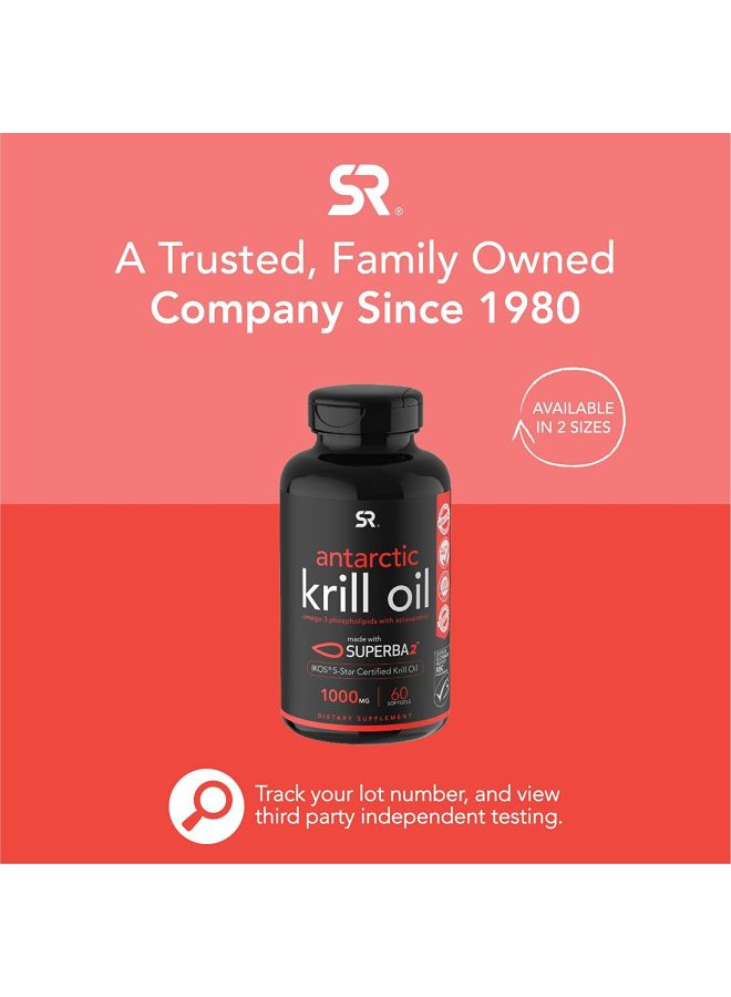 Antarctic Krill Oil Dietary Supplement - 60 Softgels