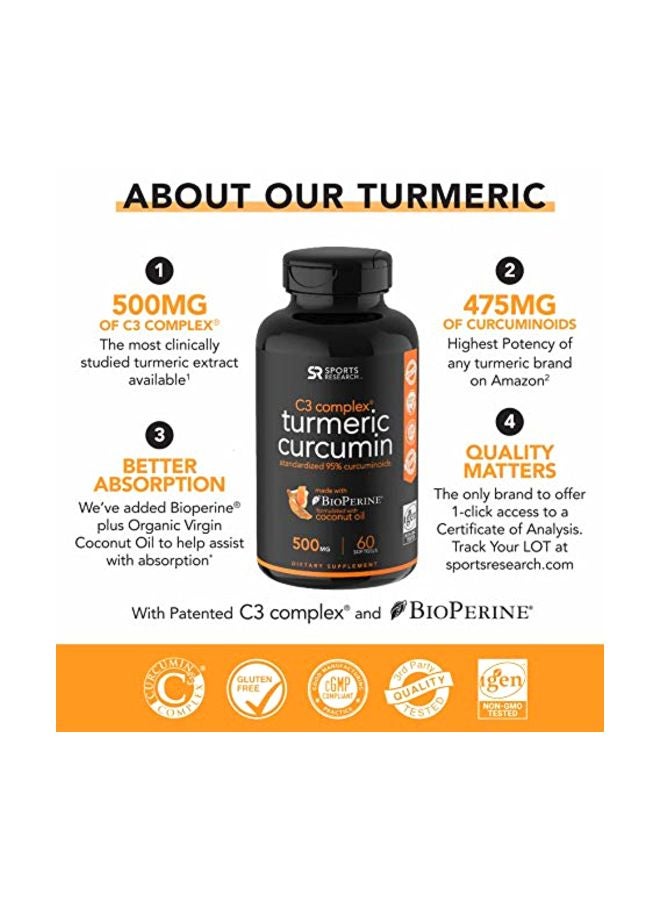 Dietary Supplement Turmeric Curcumin C3 Complex 500mg - 120 SoftGels