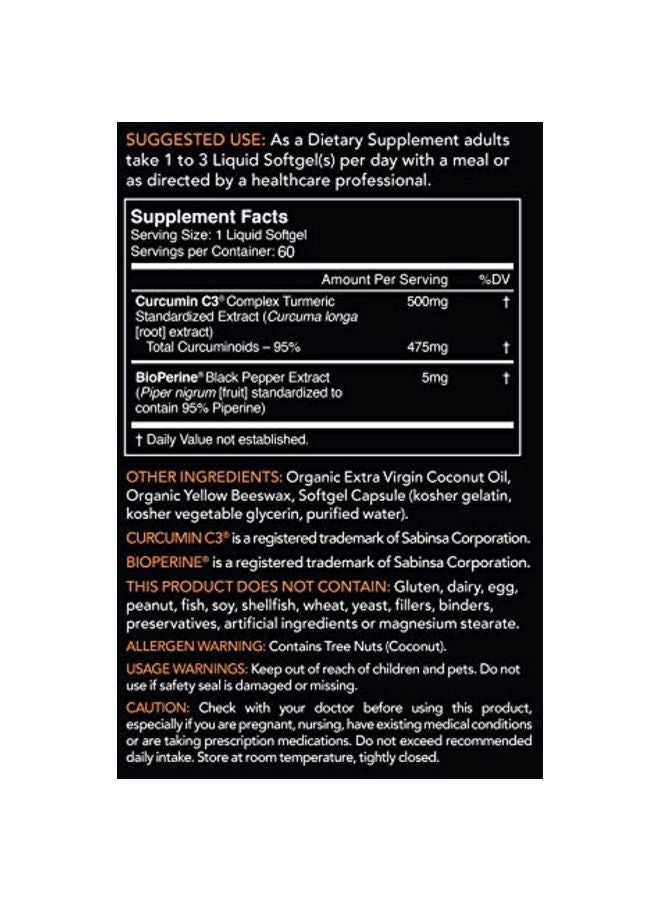 Dietary Supplement Turmeric Curcumin C3 Complex 500mg - 120 SoftGels